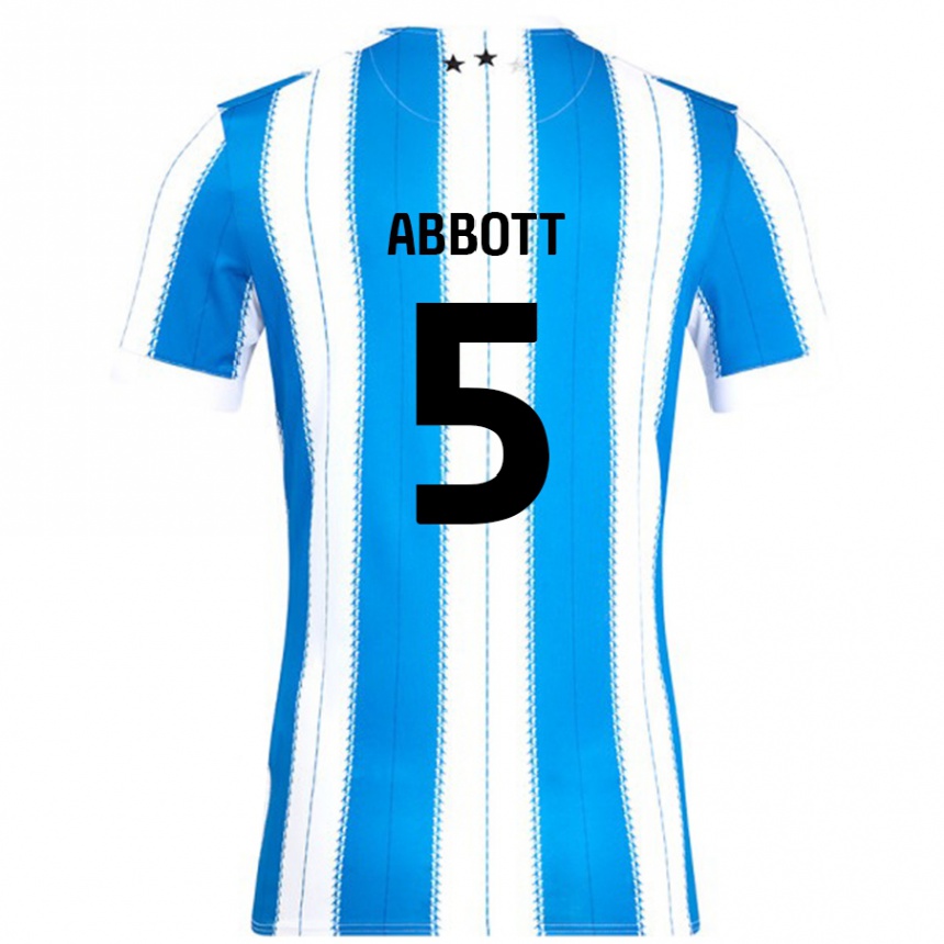 ילדים כדורגל Vicky Abbott #5 כחול לבן ג'רזי ביתית 2024/25
