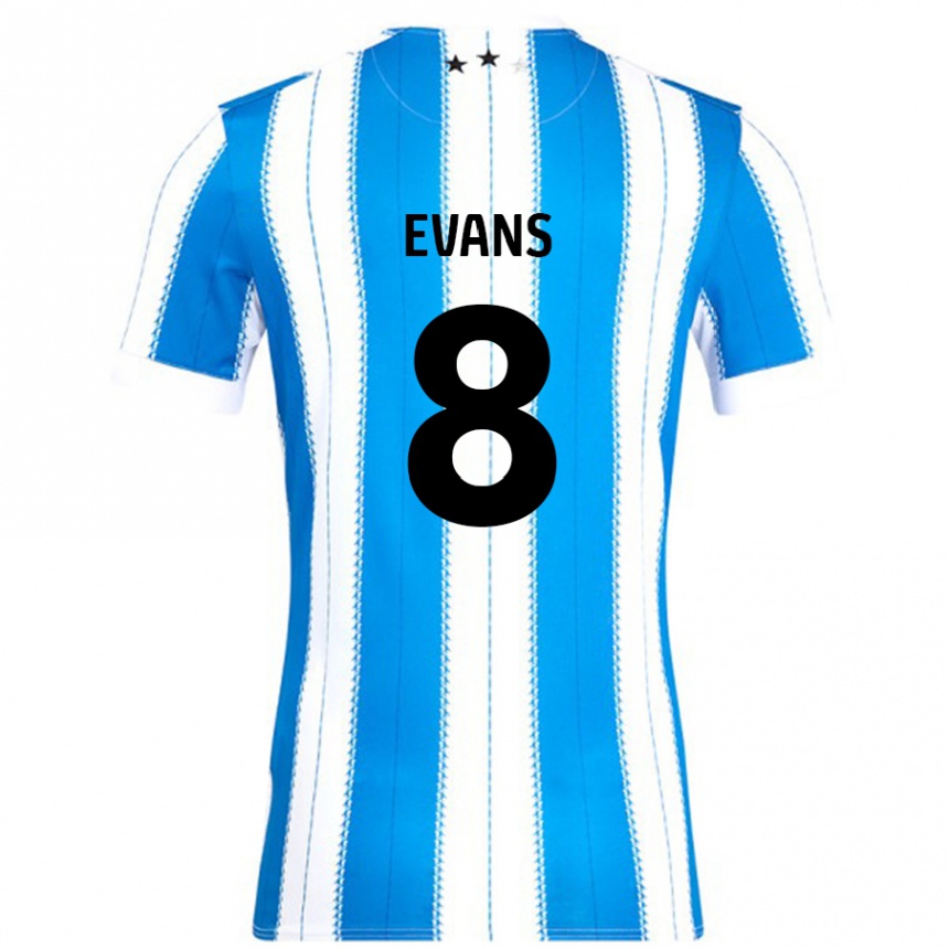 ילדים כדורגל Charley Evans #8 כחול לבן ג'רזי ביתית 2024/25