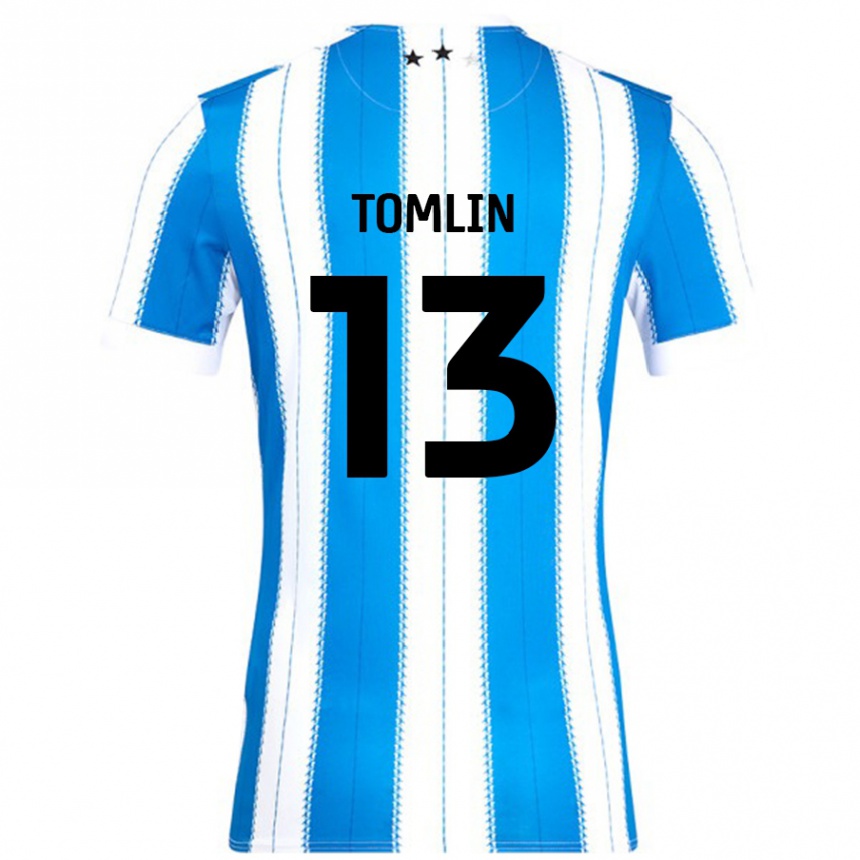 ילדים כדורגל Phoebe Tomlin #13 כחול לבן ג'רזי ביתית 2024/25