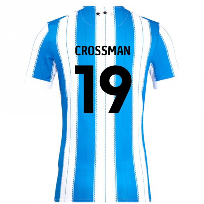 ילדים כדורגל Paige Crossman #19 כחול לבן ג'רזי ביתית 2024/25