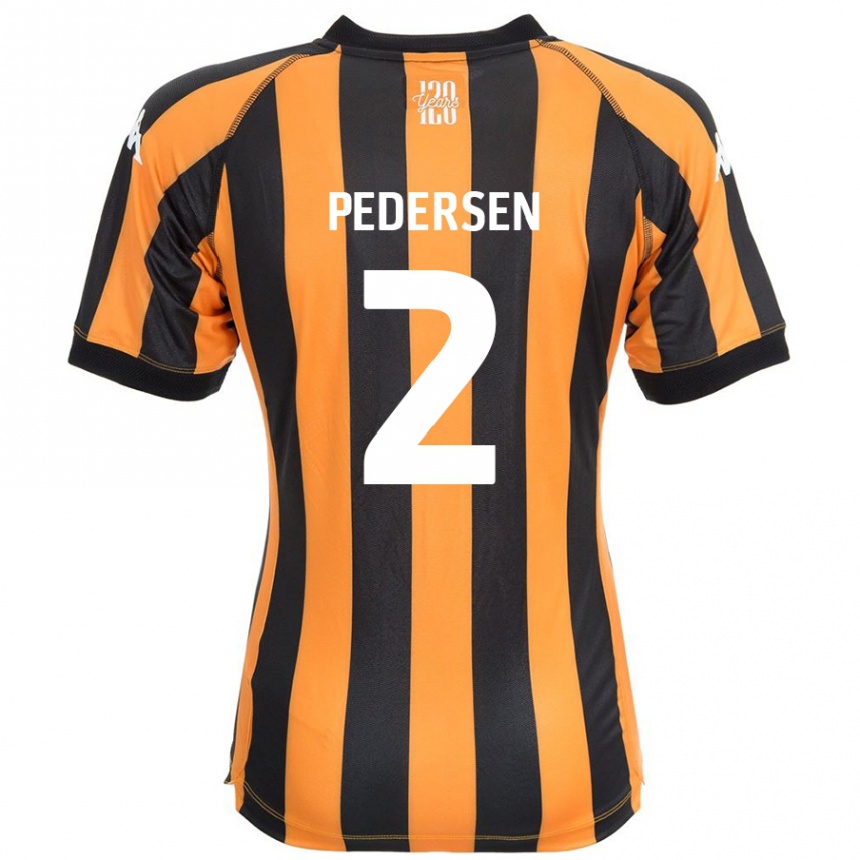 ילדים כדורגל Eden Pedersen #2 ענבר שחור ג'רזי ביתית 2024/25