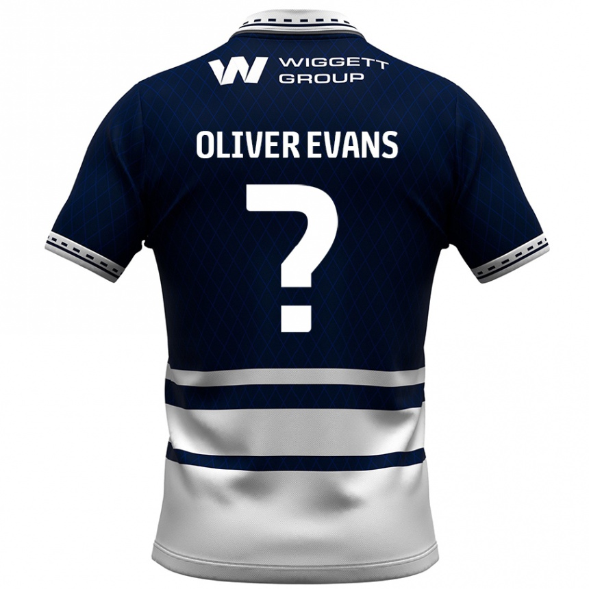 ילדים כדורגל Oliver Evans #0 כחול נייבי לבן ג'רזי ביתית 2024/25