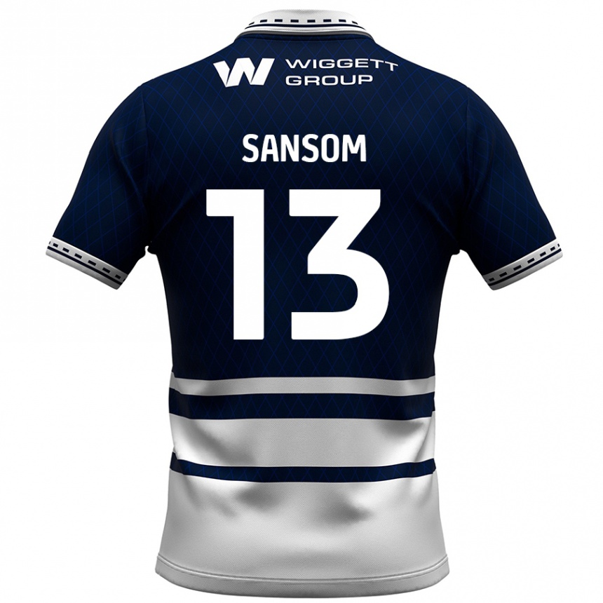 ילדים כדורגל Chloe Sansom #13 כחול נייבי לבן ג'רזי ביתית 2024/25