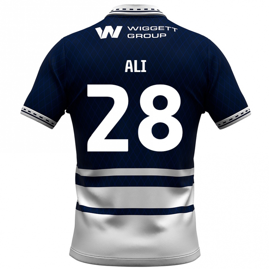 ילדים כדורגל Francesca Ali #28 כחול נייבי לבן ג'רזי ביתית 2024/25