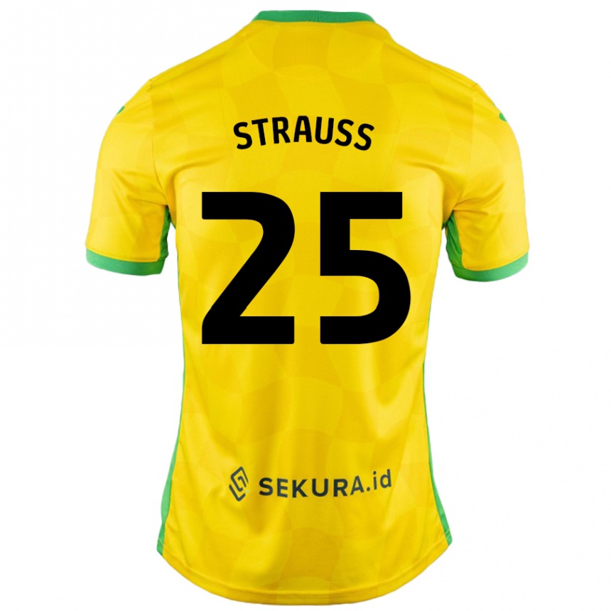 ילדים כדורגל Hope Strauss #25 צהוב ירוק ג'רזי ביתית 2024/25