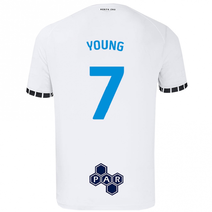 ילדים כדורגל Danielle Young #7 לָבָן ג'רזי ביתית 2024/25