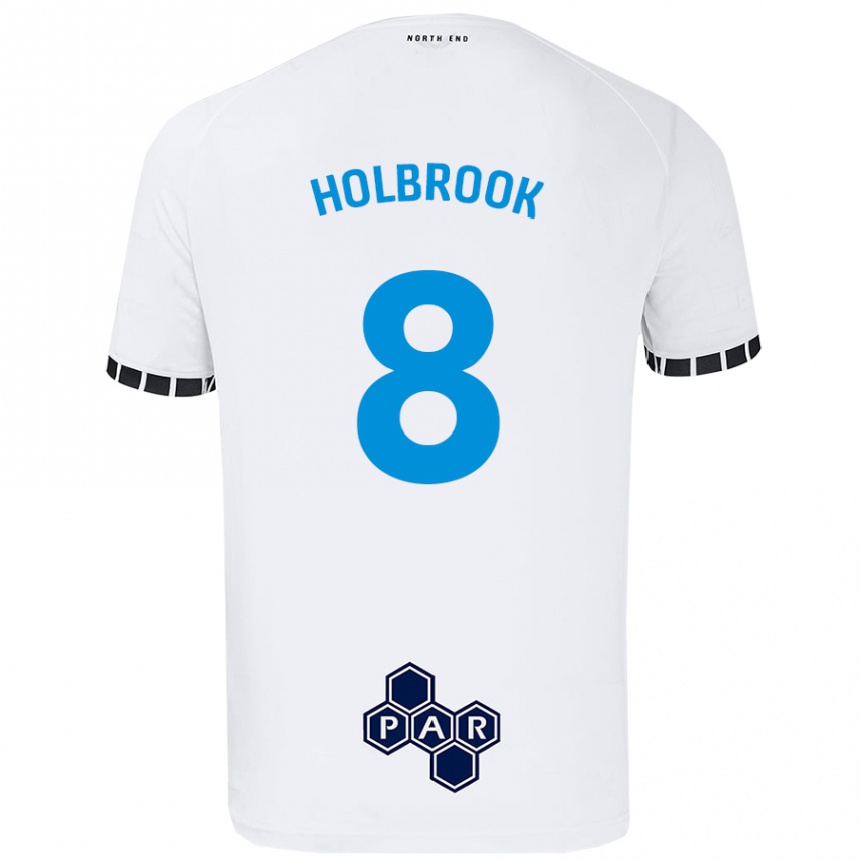 ילדים כדורגל Jess Holbrook #8 לָבָן ג'רזי ביתית 2024/25