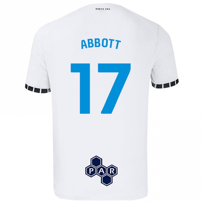 ילדים כדורגל Becky Abbott #17 לָבָן ג'רזי ביתית 2024/25