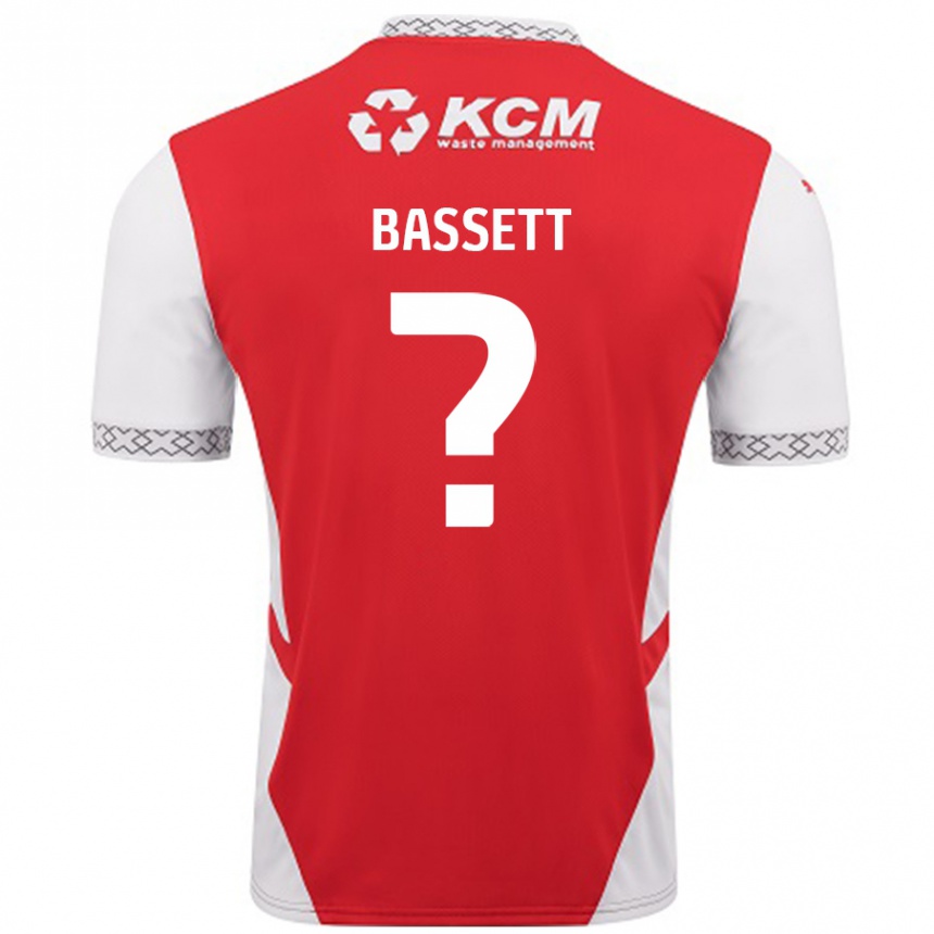 ילדים כדורגל Bassett #0 אדום לבן ג'רזי ביתית 2024/25