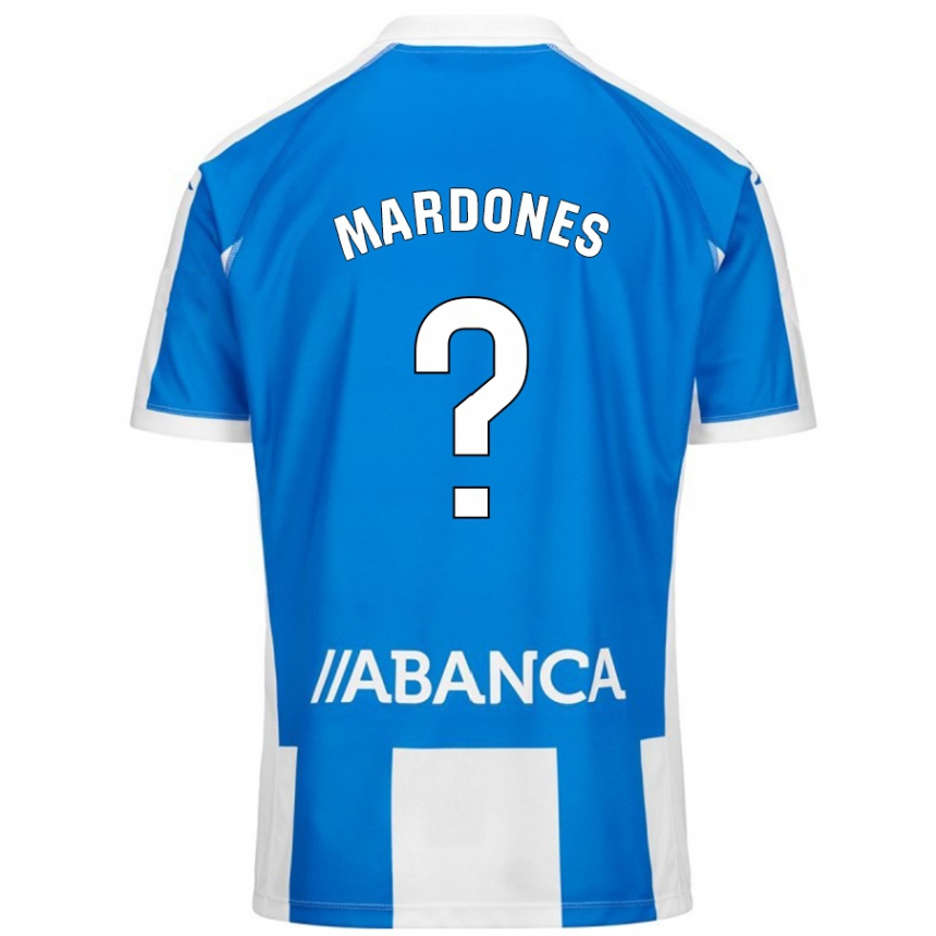 ילדים כדורגל Alvaro Mardones #0 כחול לבן ג'רזי ביתית 2024/25