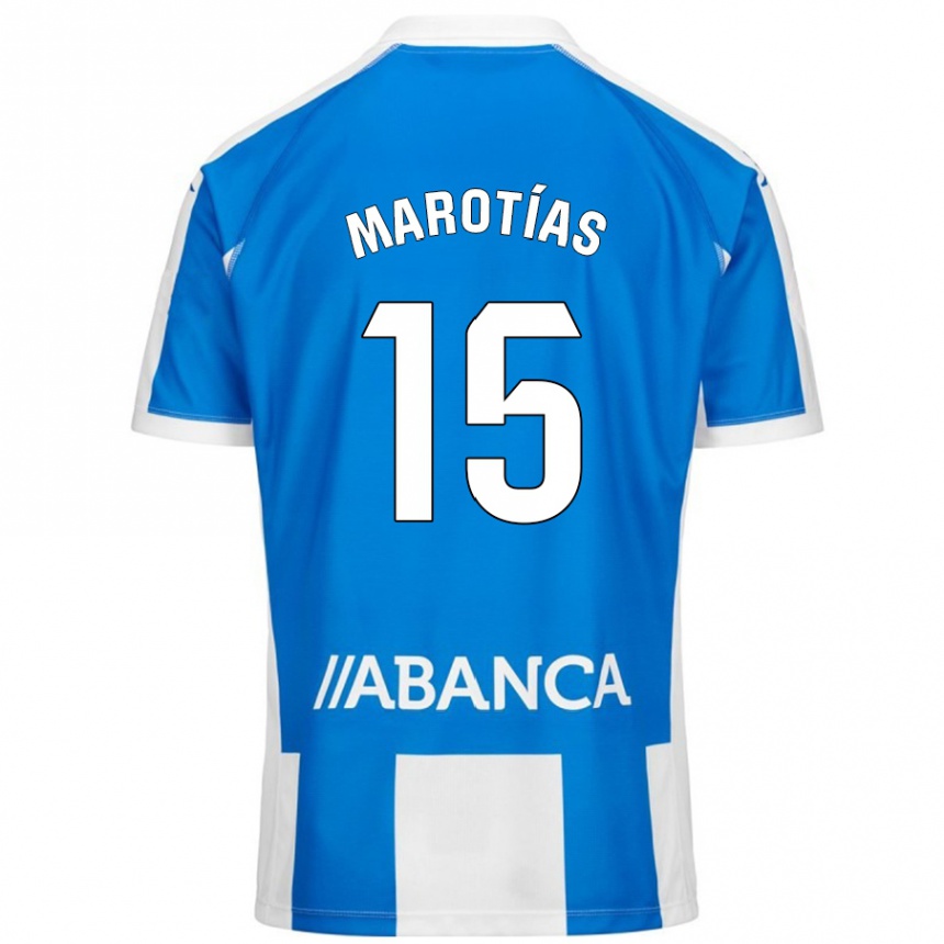ילדים כדורגל Oscar Marotías #15 כחול לבן ג'רזי ביתית 2024/25