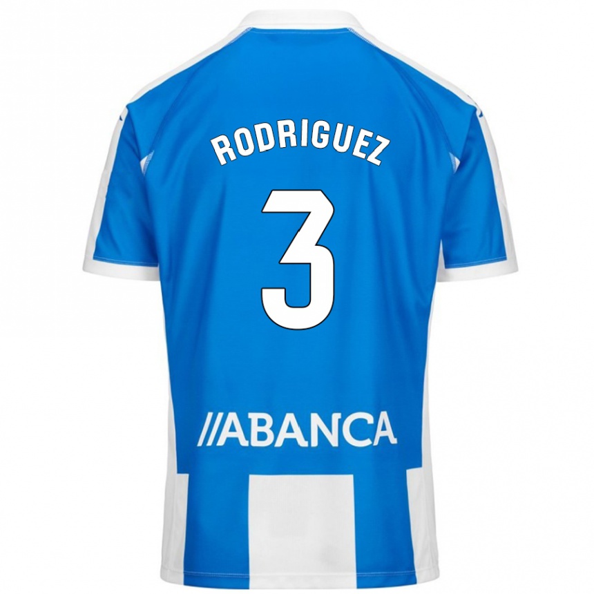 ילדים כדורגל Clara Rodríguez #3 כחול לבן ג'רזי ביתית 2024/25
