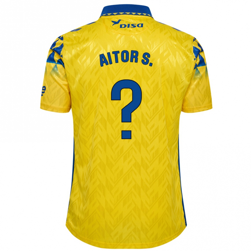 ילדים כדורגל Aitor Sánchez #0 צהוב כחול ג'רזי ביתית 2024/25