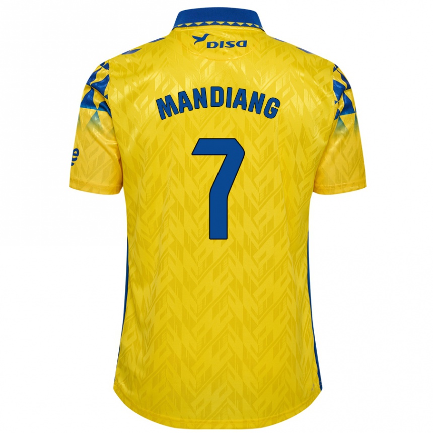 ילדים כדורגל Saliou Mandiang #7 צהוב כחול ג'רזי ביתית 2024/25