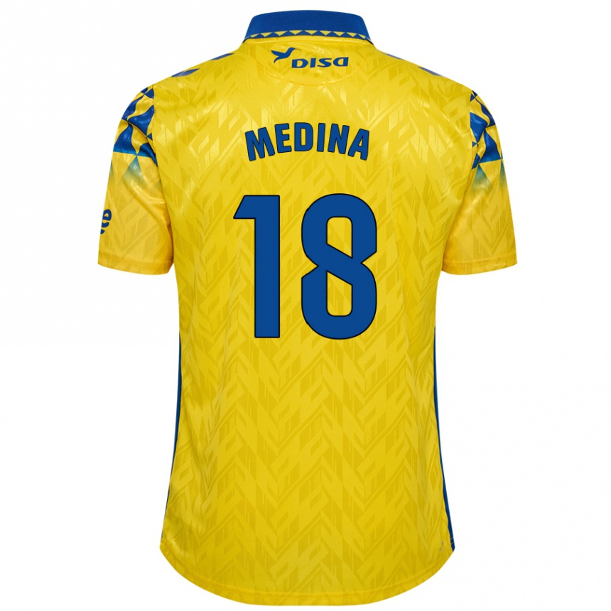 ילדים כדורגל Iván Medina #18 צהוב כחול ג'רזי ביתית 2024/25