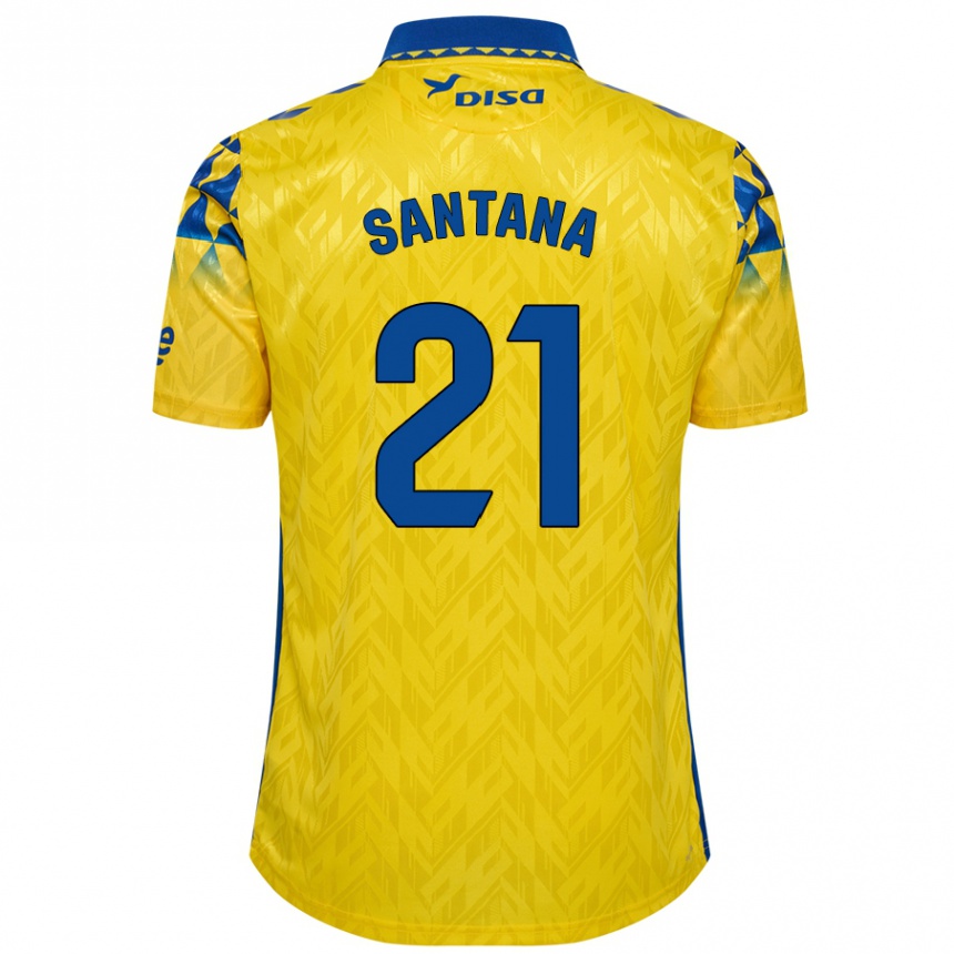 ילדים כדורגל Yadam Santana #21 צהוב כחול ג'רזי ביתית 2024/25