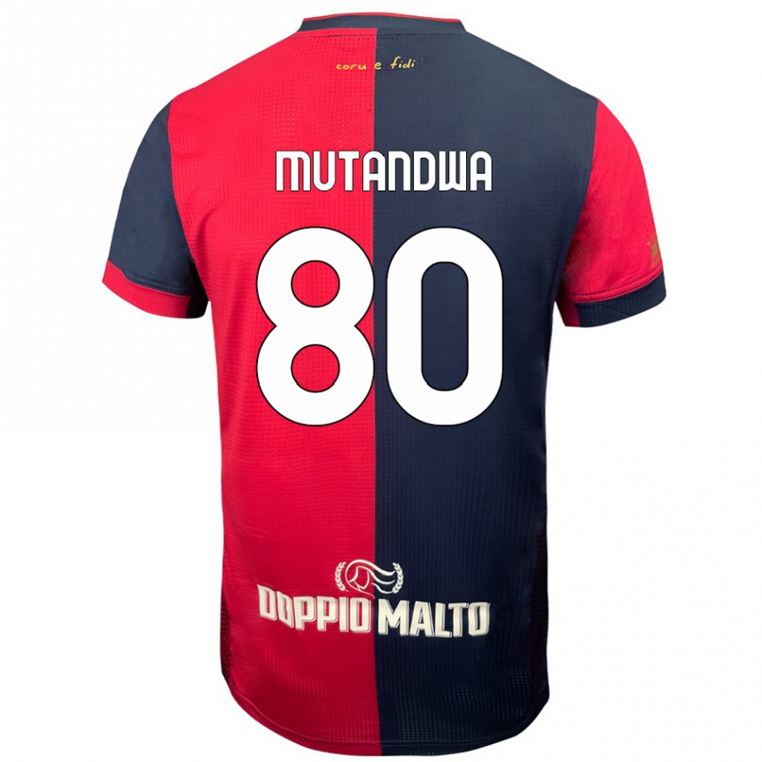 ילדים כדורגל Kingstone Mutandwa #80 אדום כחול כהה יותר ג'רזי ביתית 2024/25