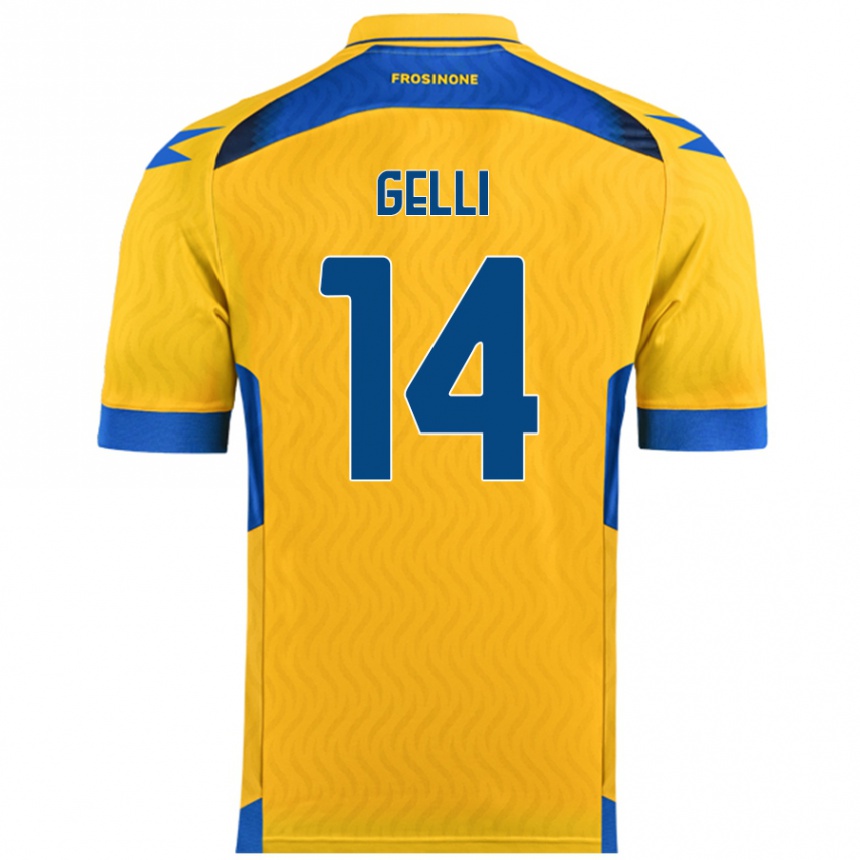 ילדים כדורגל Francesco Gelli #14 צָהוֹב ג'רזי ביתית 2024/25