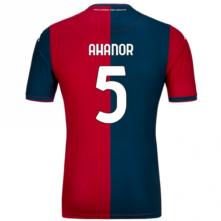 ילדים כדורגל Honest Ahanor #5 אדום כחול כהה ג'רזי ביתית 2024/25