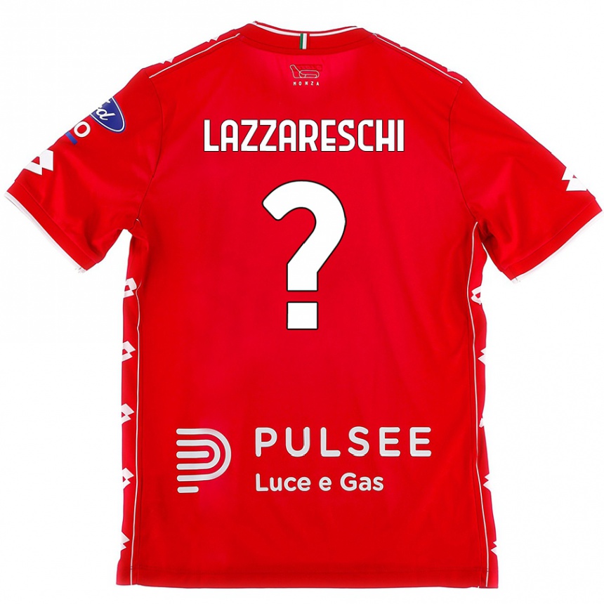 ילדים כדורגל Andrea Lazzareschi #0 אדום לבן ג'רזי ביתית 2024/25