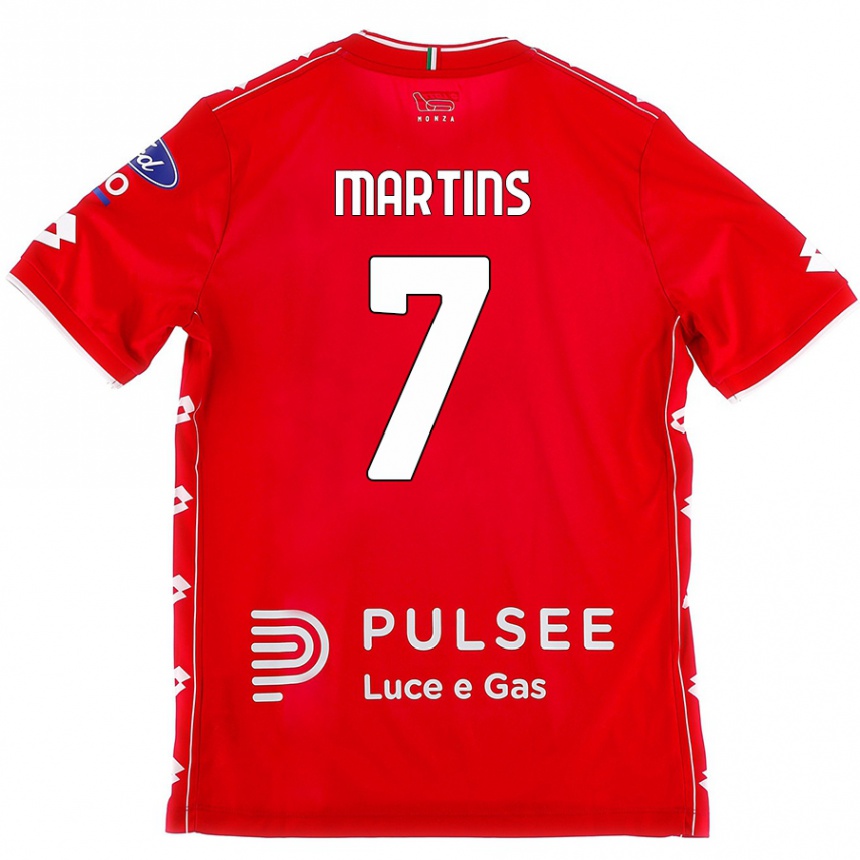 ילדים כדורגל Kevin Martins #7 אדום לבן ג'רזי ביתית 2024/25