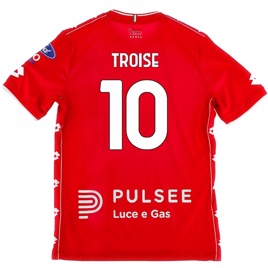 ילדים כדורגל Antonio Troise #10 אדום לבן ג'רזי ביתית 2024/25