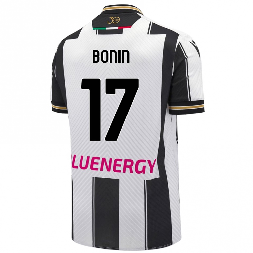 ילדים כדורגל Luca Bonin #17 לבן שחור ג'רזי ביתית 2024/25