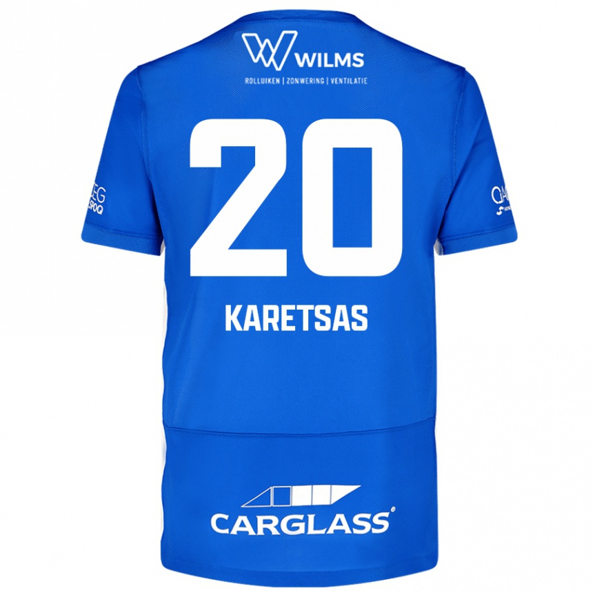 ילדים כדורגל Konstantinos Karetsas #20 כְּחוֹל ג'רזי ביתית 2024/25