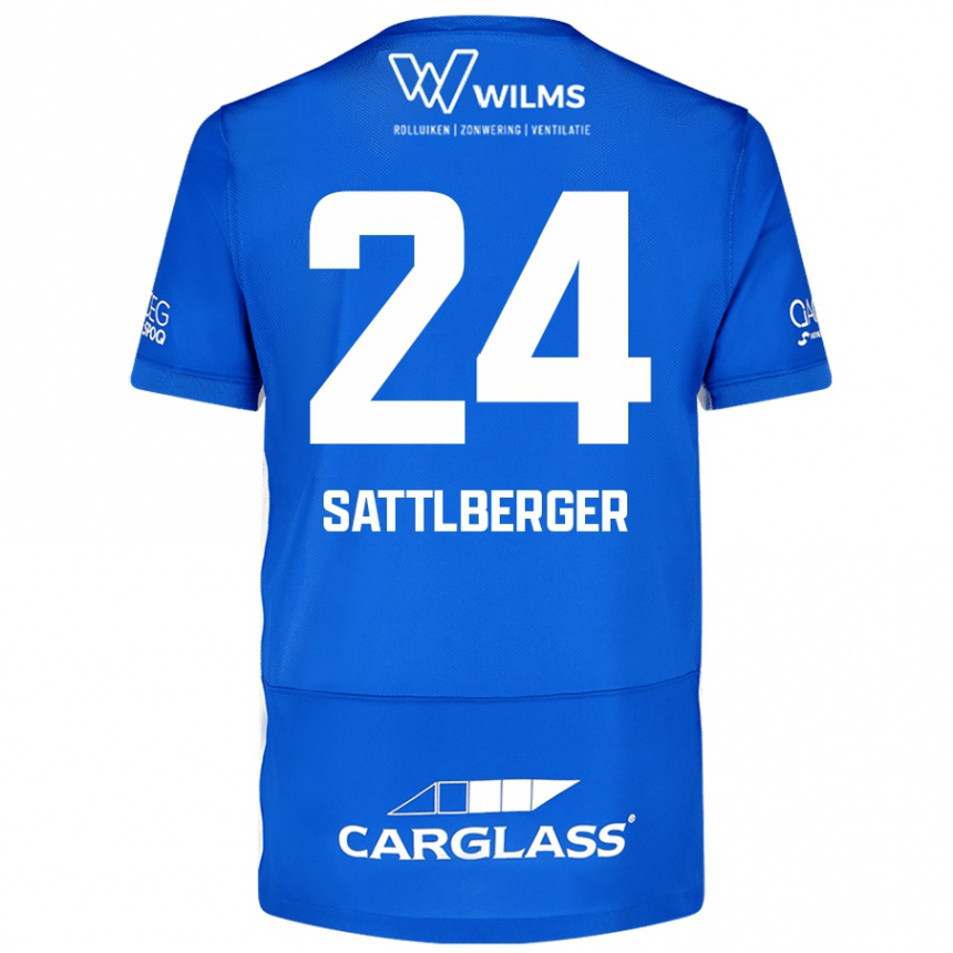 ילדים כדורגל Nikolas Sattlberger #24 כְּחוֹל ג'רזי ביתית 2024/25