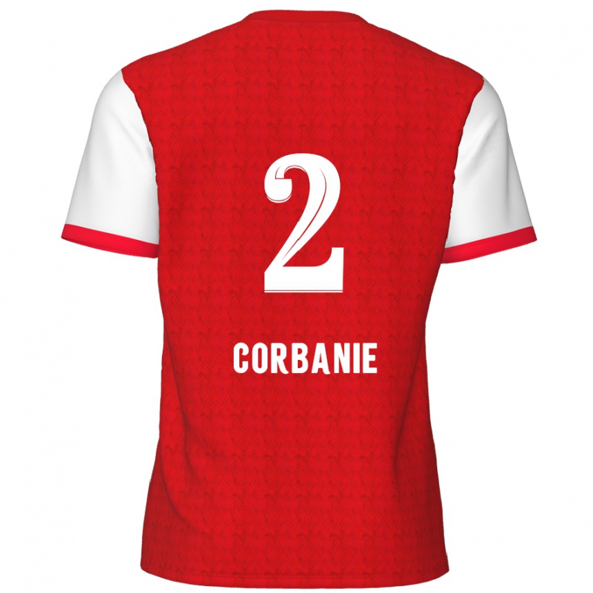 ילדים כדורגל Kobe Corbanie #2 אדום לבן ג'רזי ביתית 2024/25