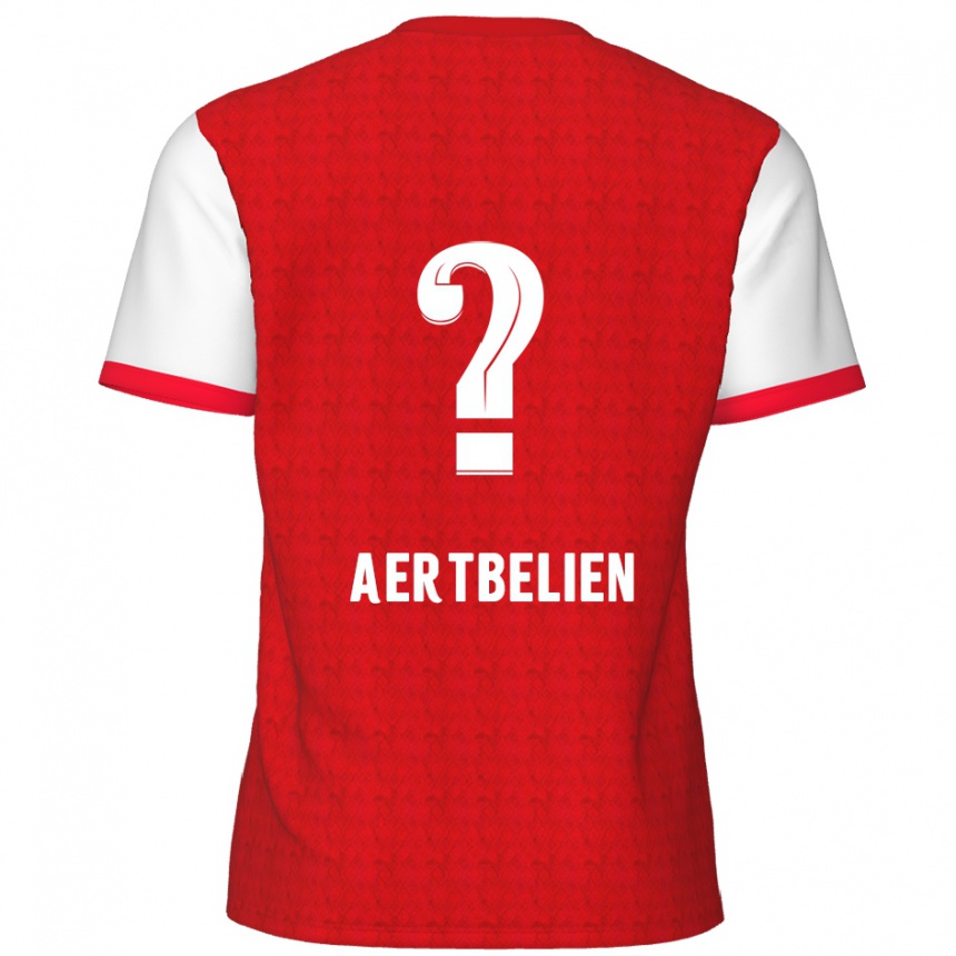 ילדים כדורגל Lukas Aertbeliën #0 אדום לבן ג'רזי ביתית 2024/25