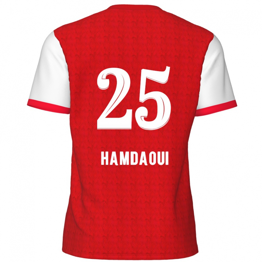 ילדים כדורגל Youssef Hamdaoui #25 אדום לבן ג'רזי ביתית 2024/25