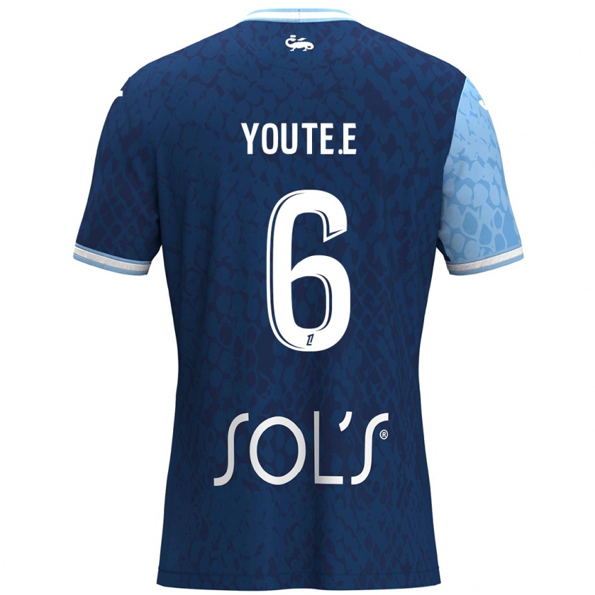 ילדים כדורגל Étienne Youté Kinkoué #6 כחול שמיים כחול כהה ג'רזי ביתית 2024/25