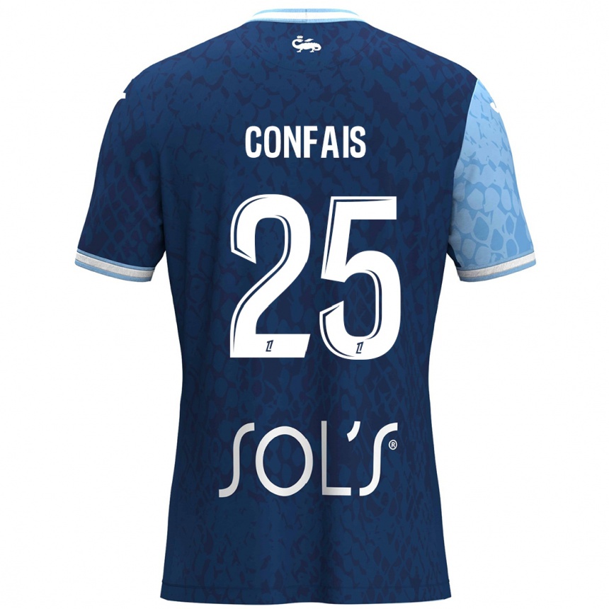 ילדים כדורגל Aloïs Confais #25 כחול שמיים כחול כהה ג'רזי ביתית 2024/25