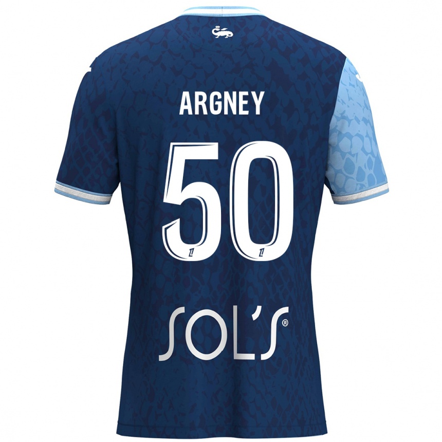ילדים כדורגל Paul Argney #50 כחול שמיים כחול כהה ג'רזי ביתית 2024/25