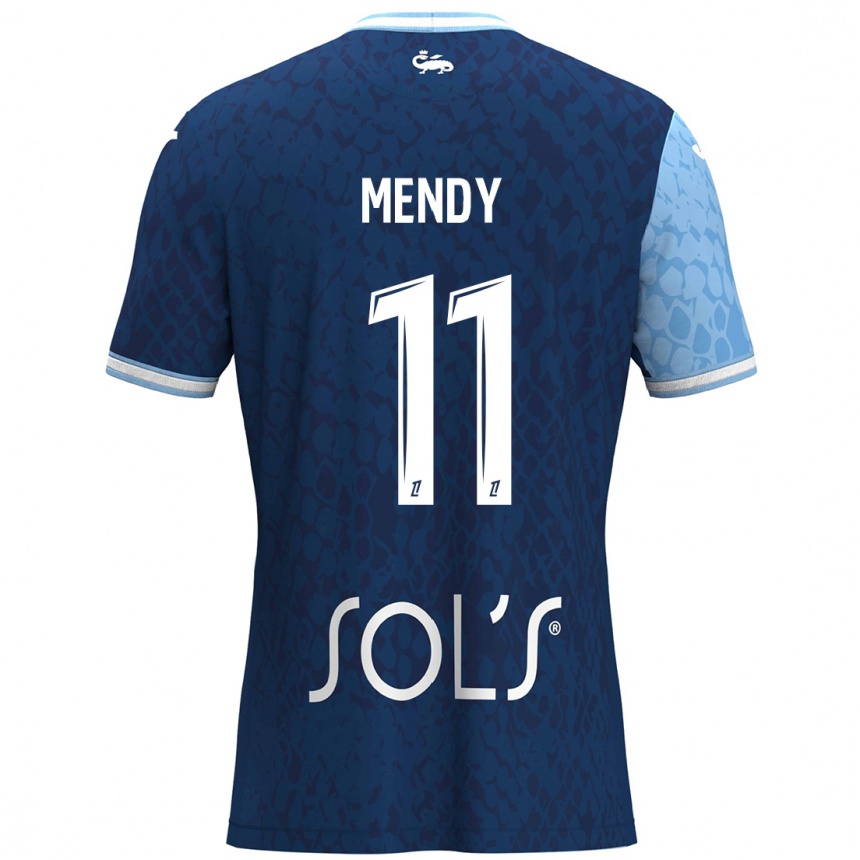 ילדים כדורגל Mélinda Mendy #11 כחול שמיים כחול כהה ג'רזי ביתית 2024/25