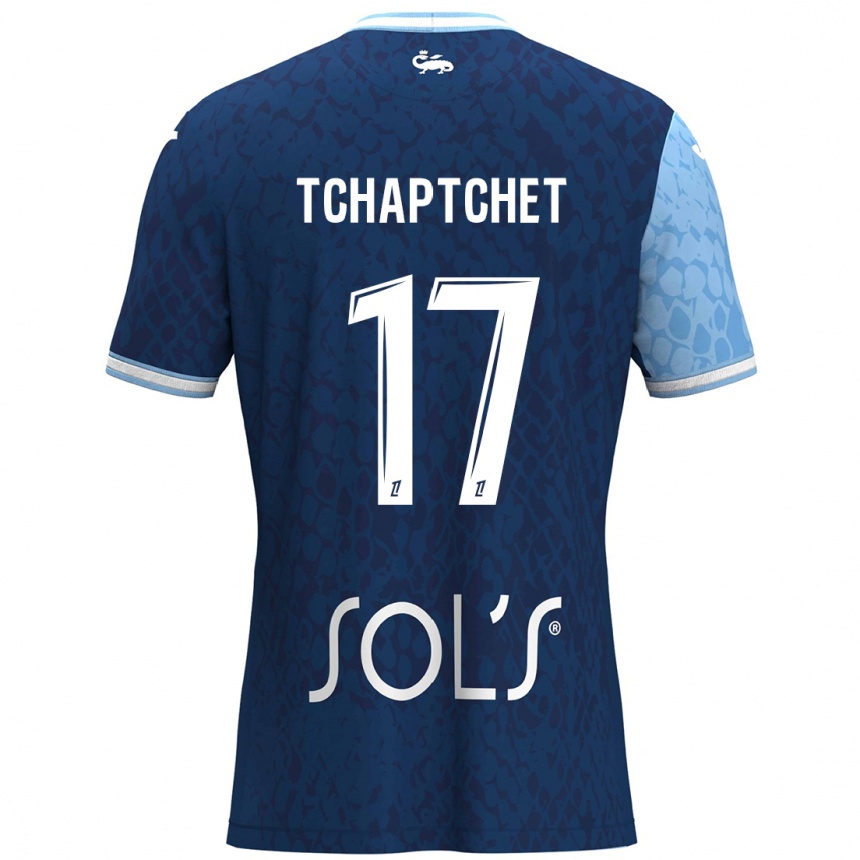 ילדים כדורגל Chanel Tchaptchet #17 כחול שמיים כחול כהה ג'רזי ביתית 2024/25