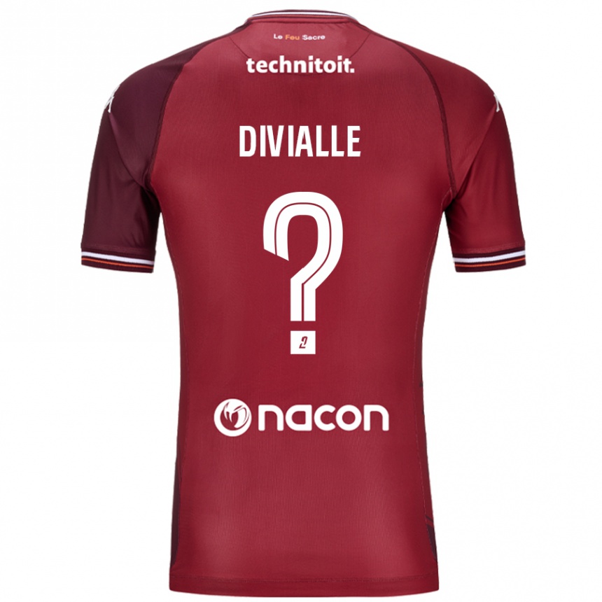 ילדים כדורגל Charles Divialle #0 גרנאטה אדומה ג'רזי ביתית 2024/25