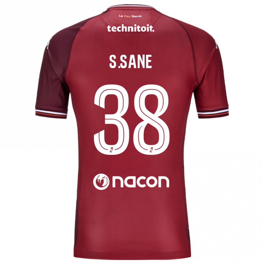 ילדים כדורגל Sadibou Sané #38 גרנאטה אדומה ג'רזי ביתית 2024/25