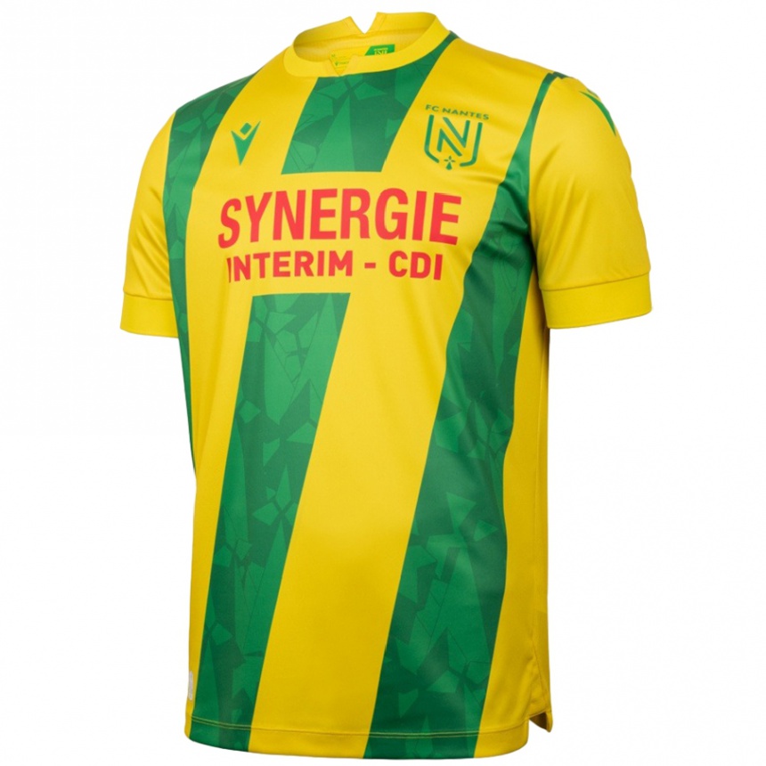 ילדים כדורגל Florian Joseph-Monrose #0 צהוב ירוק ג'רזי ביתית 2024/25