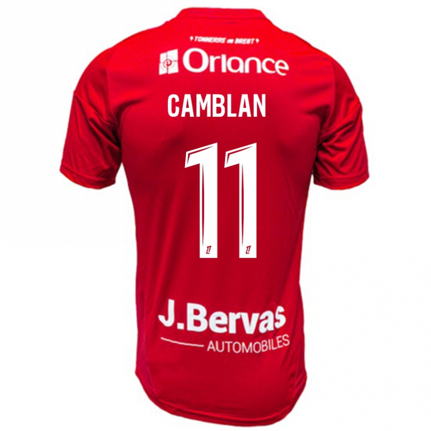 ילדים כדורגל Axel Camblan #11 אדום לבן ג'רזי ביתית 2024/25