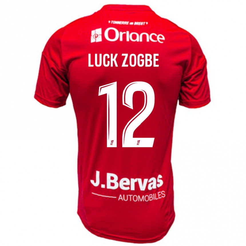 ילדים כדורגל Luck Zogbé #12 אדום לבן ג'רזי ביתית 2024/25