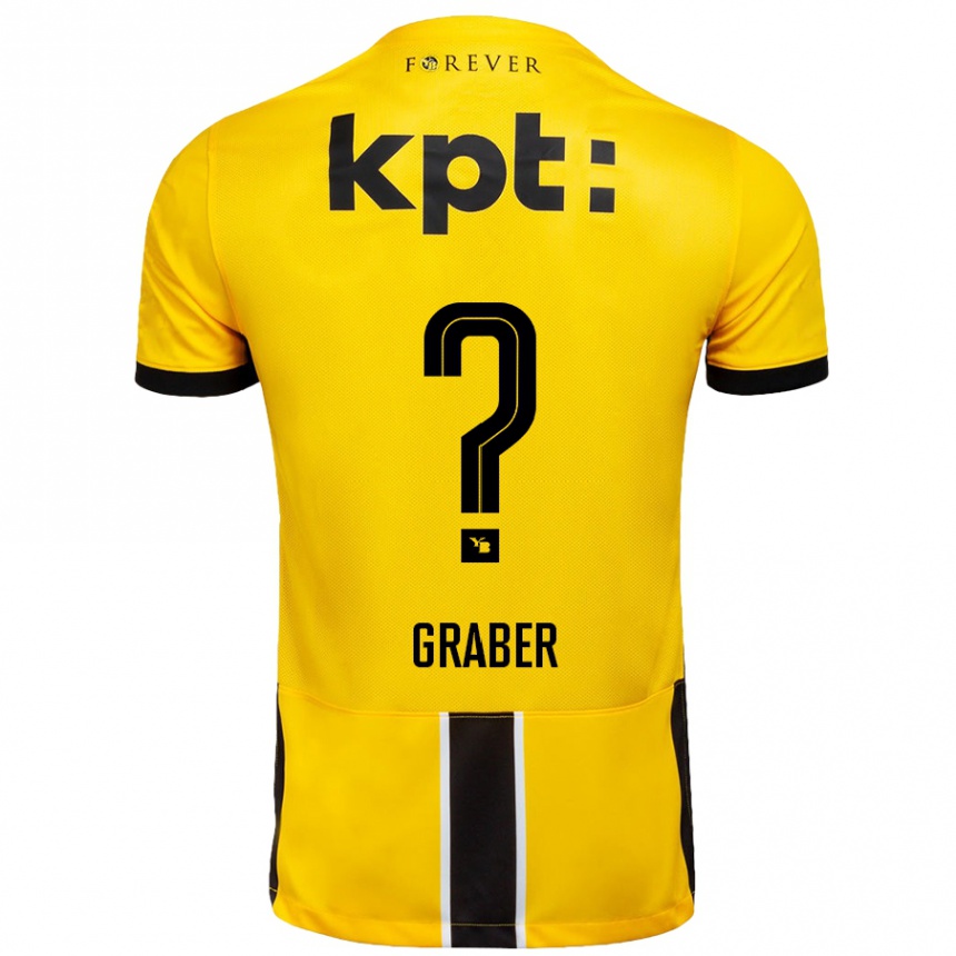 ילדים כדורגל Simon Graber #0 צהוב שחור ג'רזי ביתית 2024/25