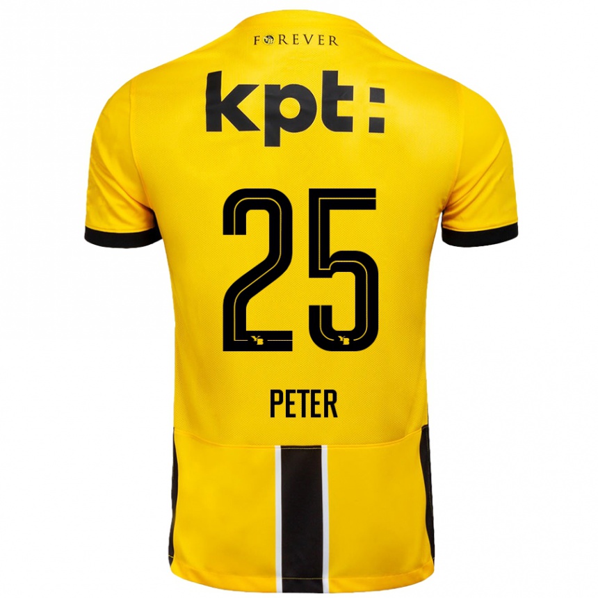 ילדים כדורגל Luc Peter #25 צהוב שחור ג'רזי ביתית 2024/25