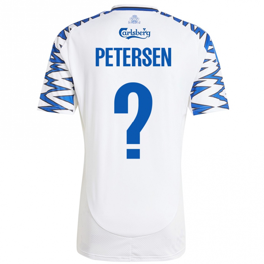 ילדים כדורגל Frederik Petersen #0 לבן כחול שמיים ג'רזי ביתית 2024/25
