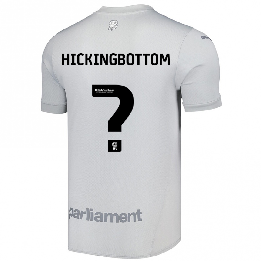 ילדים כדורגל Charlie Hickingbottom #0 אפור כסף הרחק ג'רזי 2024/25