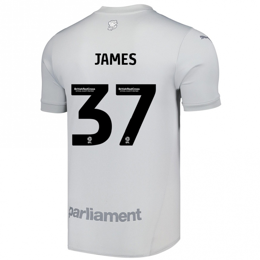 ילדים כדורגל Nathan James #37 אפור כסף הרחק ג'רזי 2024/25