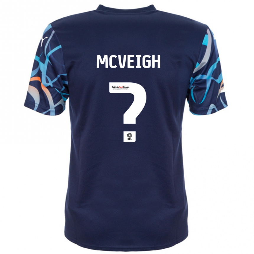 ילדים כדורגל Conor Mcveigh #0 כָּחוֹל כֵּהֶה הרחק ג'רזי 2024/25