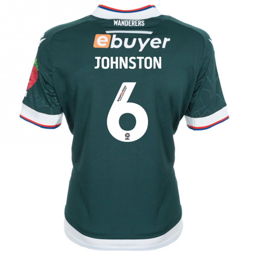 ילדים כדורגל George Johnston #6 ירוק כהה הרחק ג'רזי 2024/25