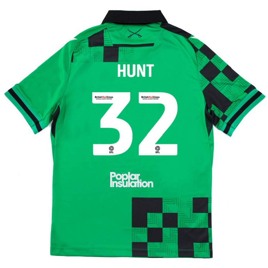 ילדים כדורגל Jack Hunt #32 ירוק שחור הרחק ג'רזי 2024/25
